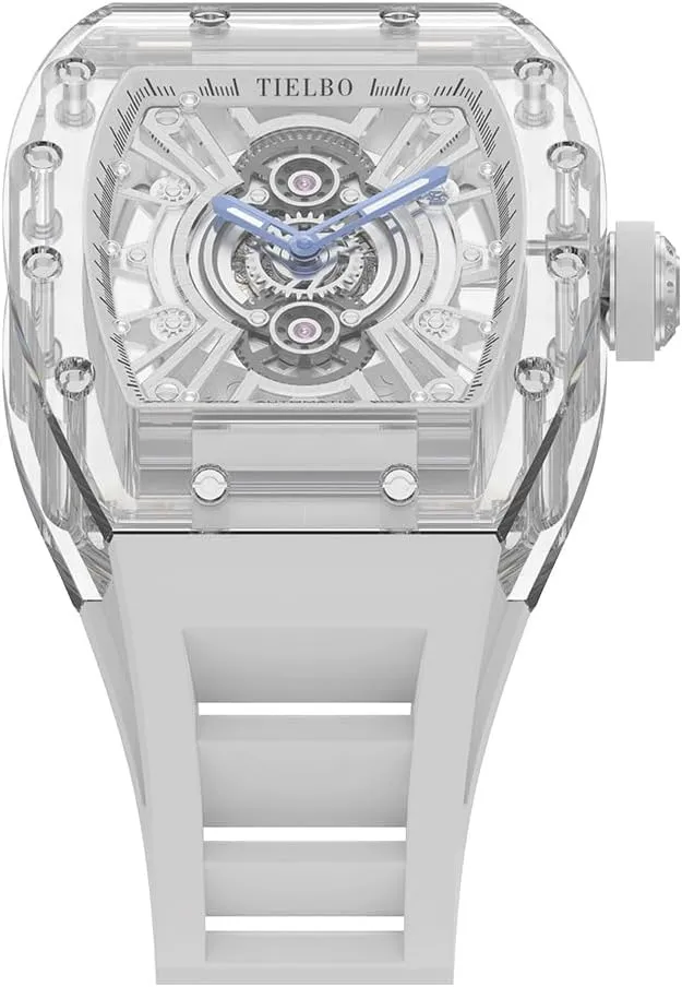 HEMUDU Mechanical Crystals Luxury Watches for Men Ladies Hollowing Dial Wristwatch Waterproof Man Brilliant Transparent Case