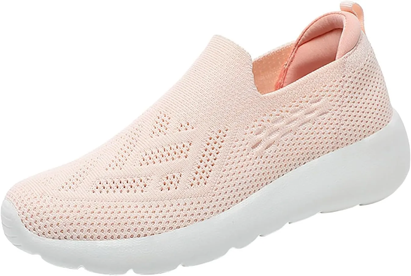 High Heel Sneakers for Women - Breathable Slip-On Wedge Shoes with Foam Cushioning (Soft red)