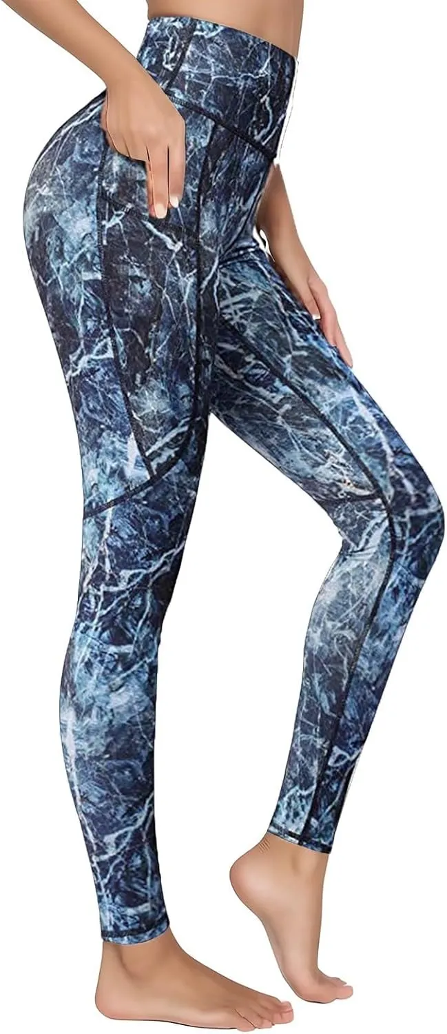High Waisted Yoga Pants for Women Soft Athletic Tummy Control Leggings Pockets Stretch Running Workout Gym Trousers