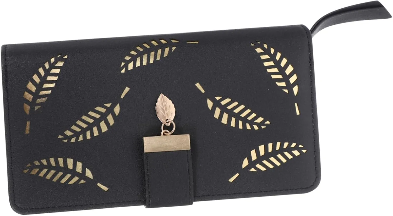 Hollow Leaves Long Leather Wallet for Women Fashion Zipper Clutch Purse Elegant Handbag for Stylish Practical Long Clutch for Everyday Use