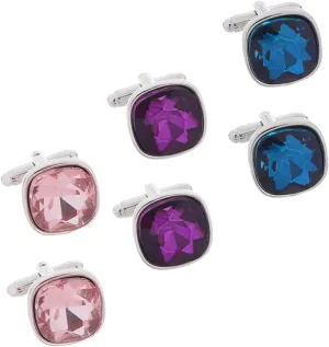 Homoyoyo 3 Pairs Men's Cufflinks Fashion Alloy Jewelry Studs for Tuxedo Wedding Business Party