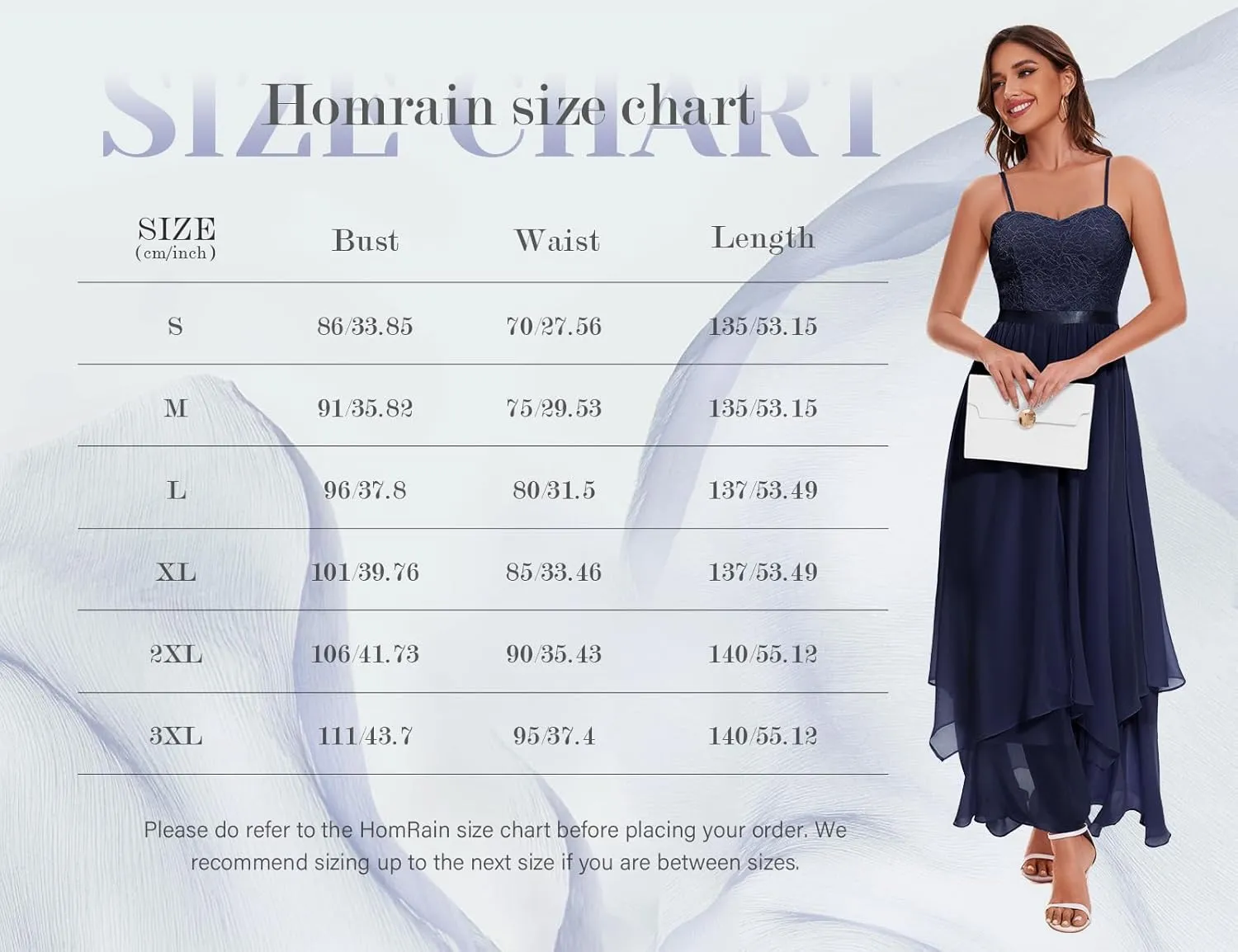 HomRain Women Spaghetti Strap Chiffon Maxi Dress Cocktail Prom Homecoming Wedding Guest Dress