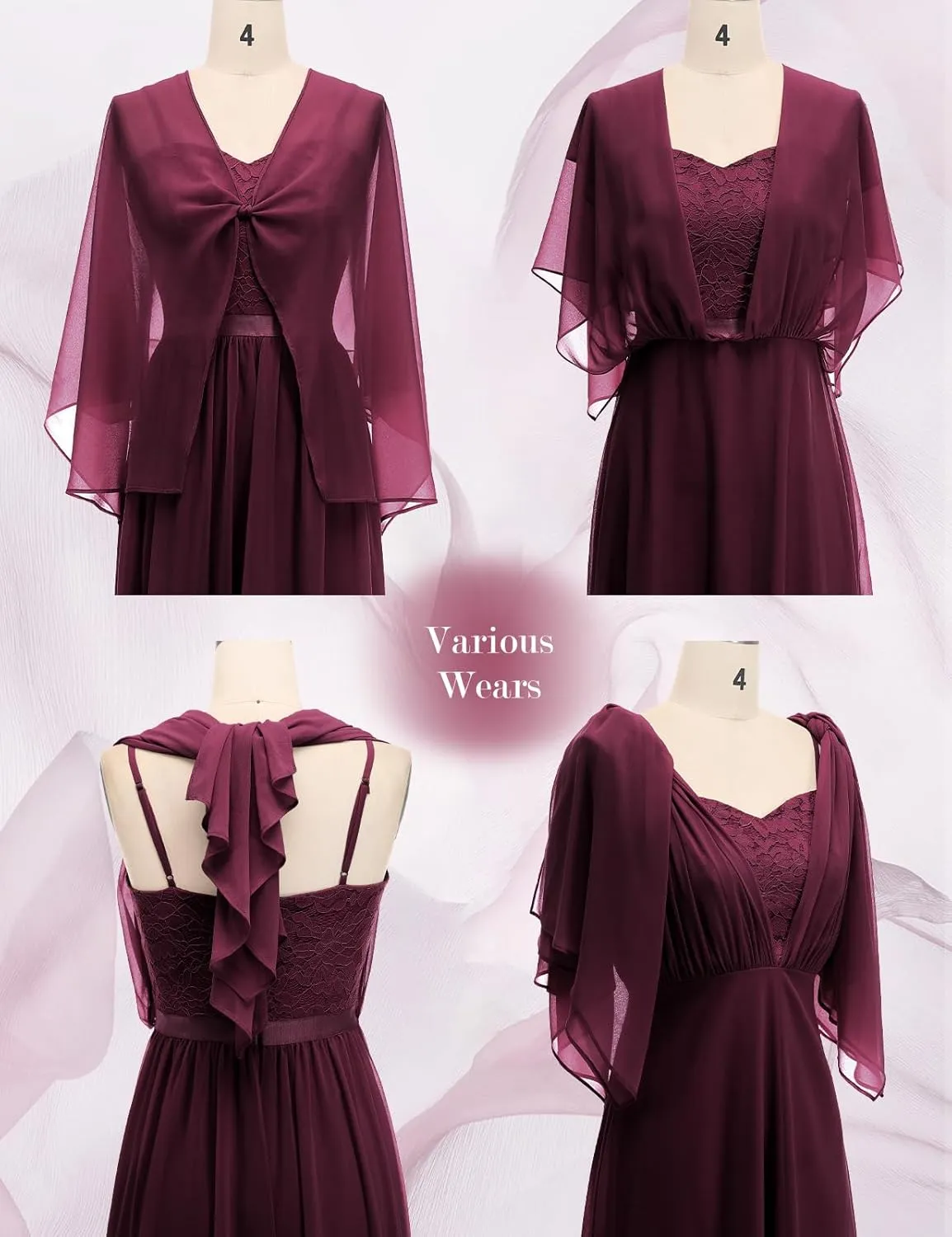 HomRain Women Spaghetti Strap Chiffon Maxi Dress Cocktail Prom Homecoming Wedding Guest Dress