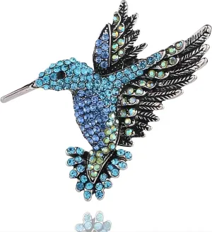 Hummingbird Gift for Women Girl Hummingbird Brooch Rhinestone Animal Pin Corsage Lapel Backpack Pin Christmas Anniversary Decorative Accessory Jewelry