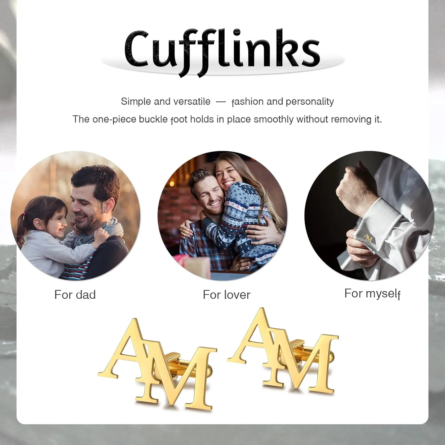Jeweidea Personalized Name Cufflinks Tie Clip Custom Initial Alphabet Letter Cuff Links for Groom Business Wedding Shirts Gift