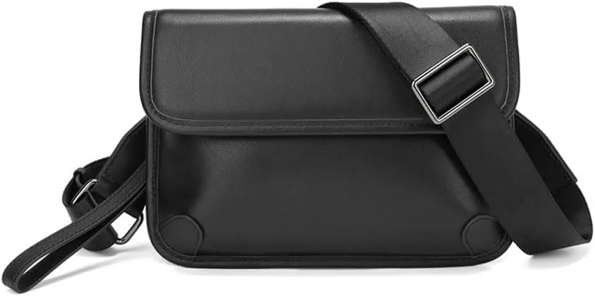 JSEIAJB Plant Tanned Layer Cowhide Practical Chest Bag for Men's Crossbody Bag Commuting and Casual Men