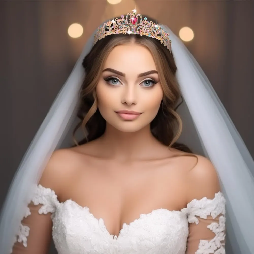 Kamirola - Crystal Tiara Crowns For Women Girls Princess Elegant Crown with Combs Women's Headbands Bridal Wedding Prom Birthday Party Headbands for Women(06)