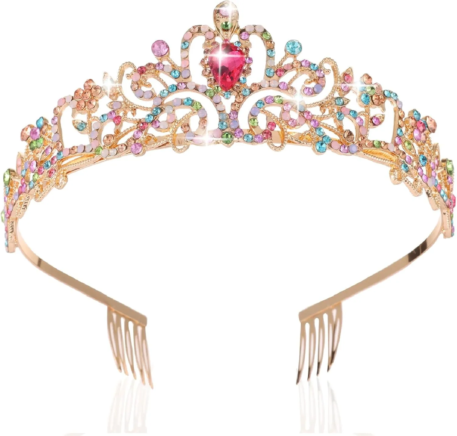 Kamirola - Crystal Tiara Crowns For Women Girls Princess Elegant Crown with Combs Women's Headbands Bridal Wedding Prom Birthday Party Headbands for Women(06)