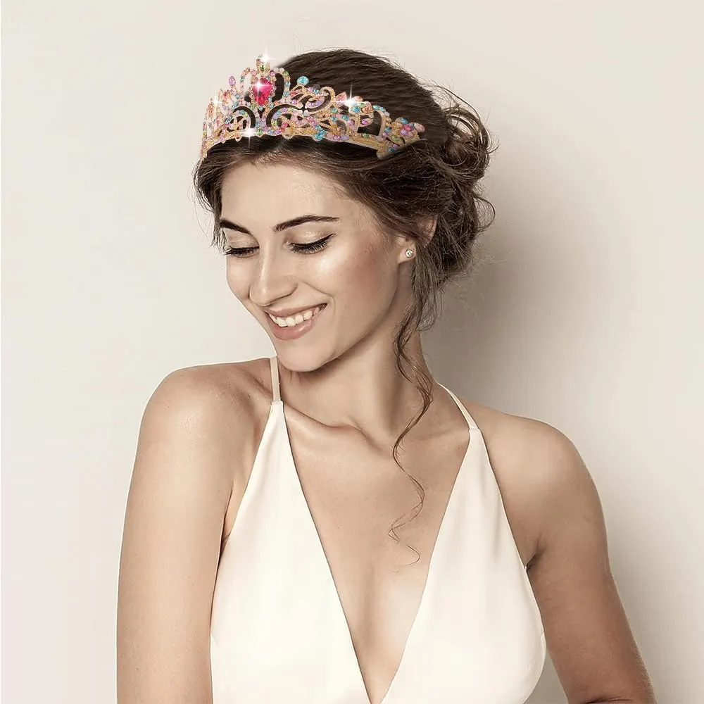 Kamirola - Crystal Tiara Crowns For Women Girls Princess Elegant Crown with Combs Women's Headbands Bridal Wedding Prom Birthday Party Headbands for Women(06)