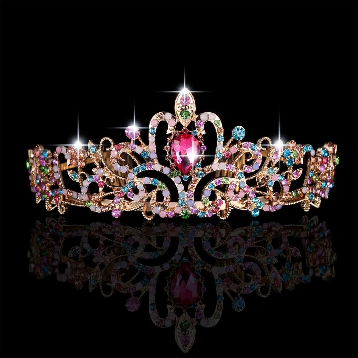 Kamirola - Crystal Tiara Crowns For Women Girls Princess Elegant Crown with Combs Women's Headbands Bridal Wedding Prom Birthday Party Headbands for Women(06)