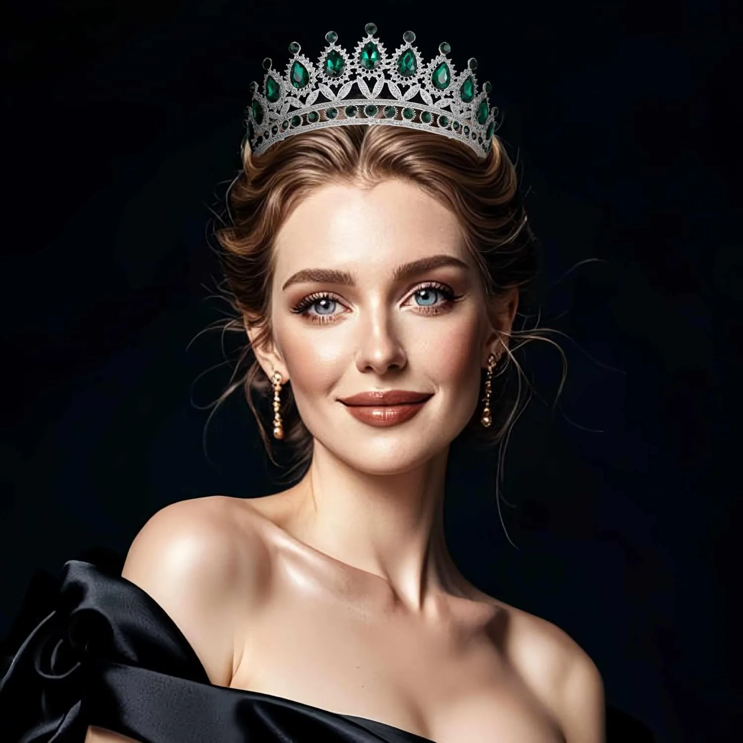 Kamirola Tiaras Princess Crown for Women and Girls Crystal Headbands for Bridal, Princess for Wedding and Party(TR21)
