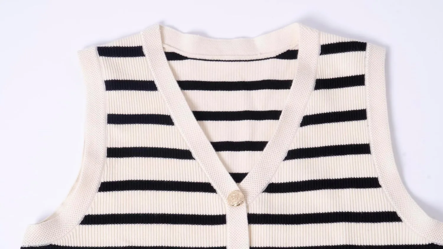 Kedera Women's Sleeveless Knit Striped Sweater Vest Tank Tops Summer Slim V Neck Trendy Pullover