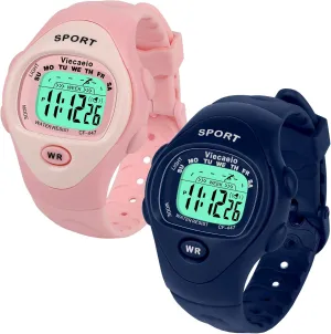 Kids Shock and Water Resistant Sports Watch 2 Piece Gift Set for Boys and Girls