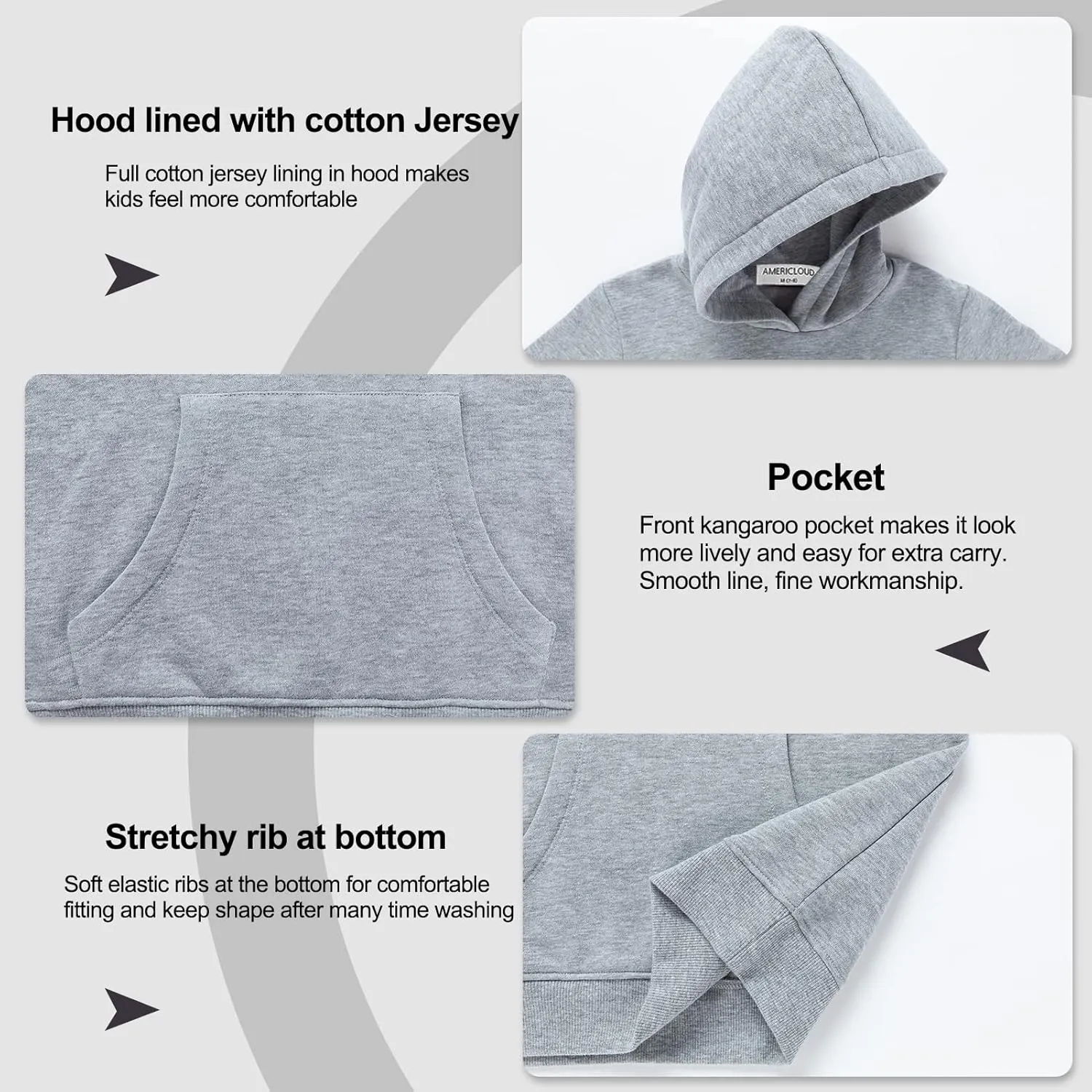 Kids Soft Brushed Fleece Pullover Hoodie Casual Athletic Pockets Hooded Sweatshirt for Boys or Girls 3-12 Years