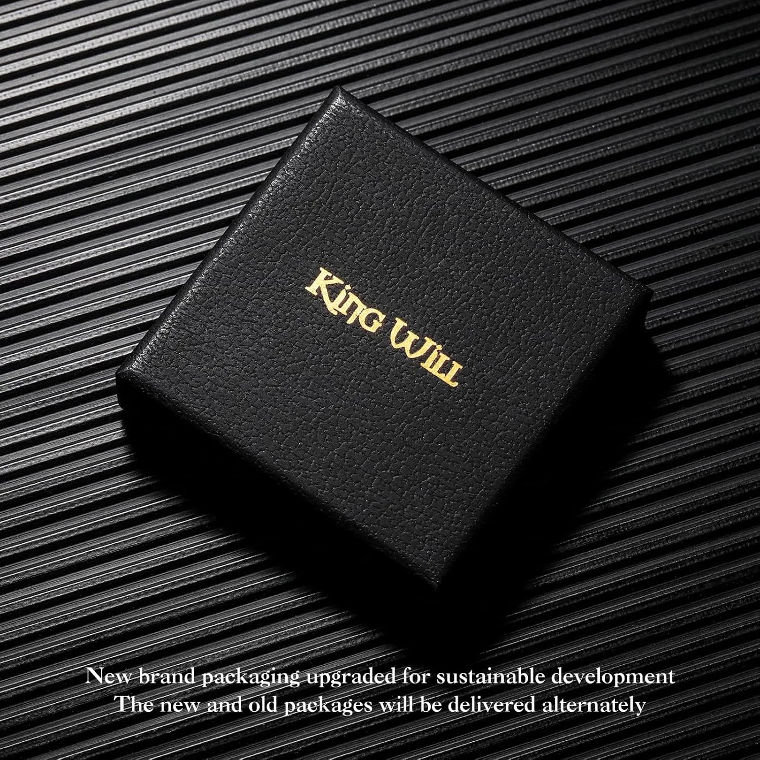 King Will 316L Stainless Steel Men's Wedding Band ??6/8 mm Dual-Tone Wedding Ring Polished Finish with Gold/Black Steel Plating, Fashionable and Durable Stainless Steel Men's Ring Size 7-14