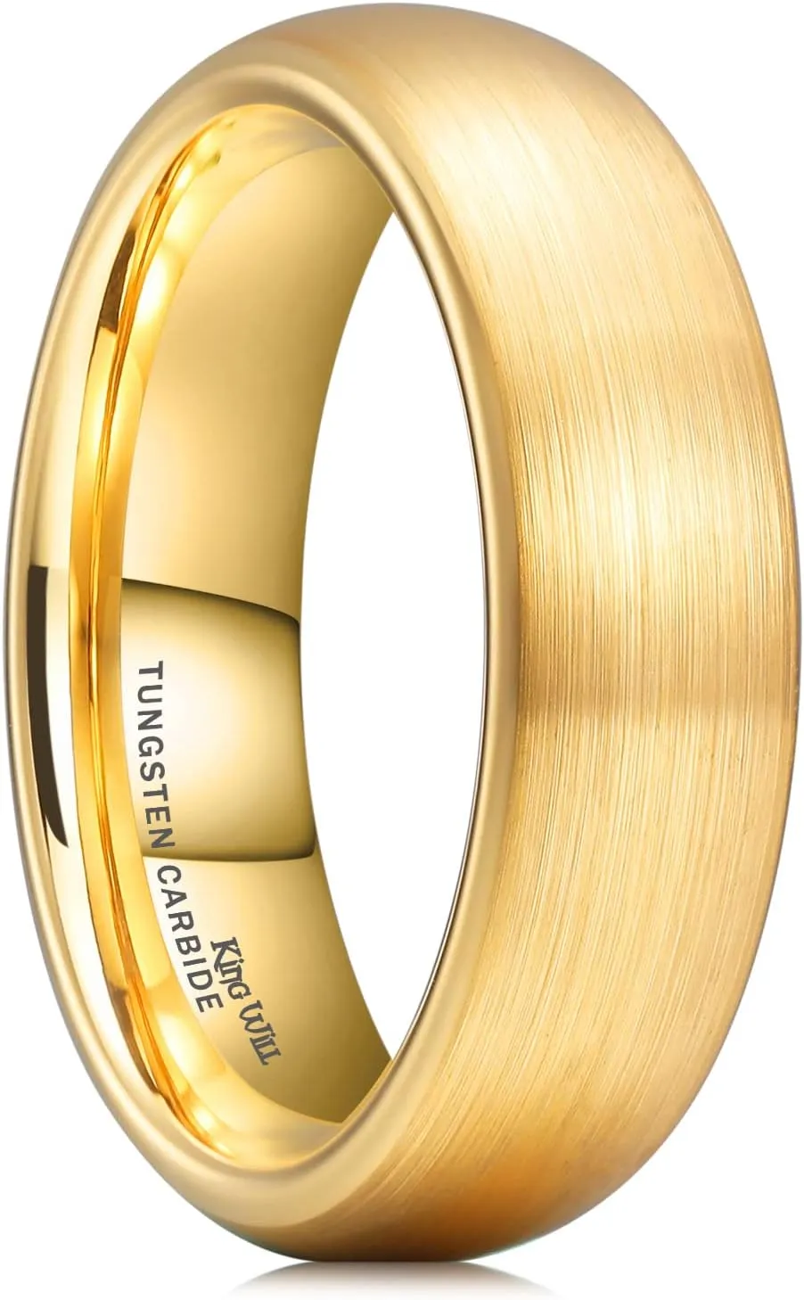 King Will Wedding Band for Men Women, Tungsten Carbide Rings, Gold/Rose Gold/Black/Gunmetal/Silver, 2/4/6/8mm Matte Brushed Bands Ring for Couple, Promise Rings for Him & Her Comfort Fit