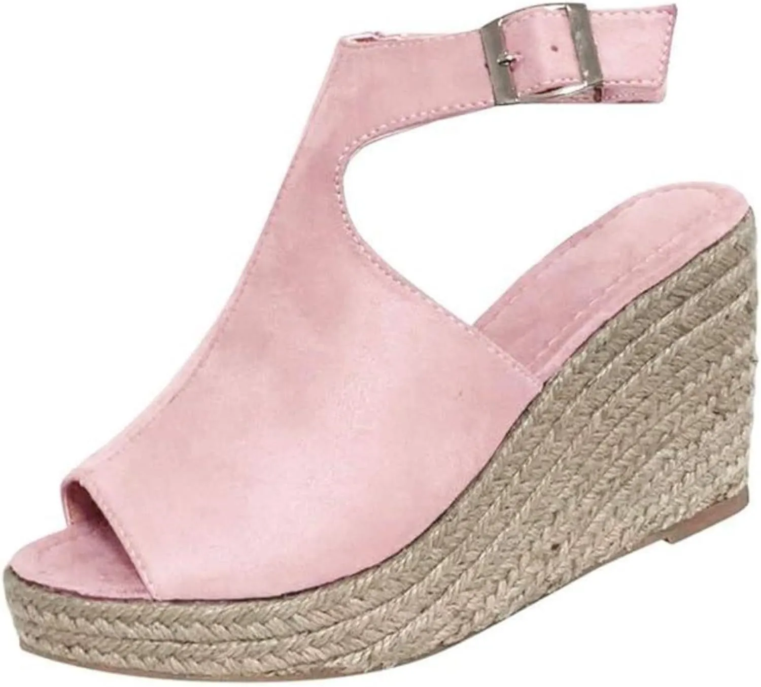 Ladmiple Sandals Women Comfortable Dressy Wedge Platform Sandals Ankle Strap Open Toe Slip on Espadrilles Summer Dress Shoes