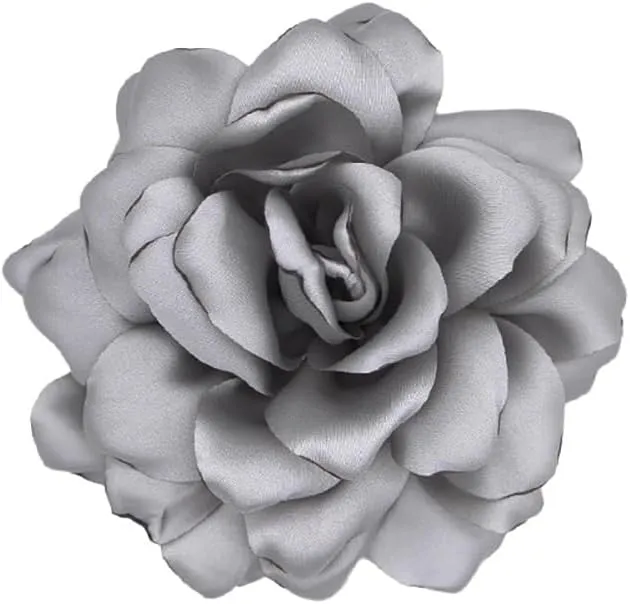 Large Camellia Satin Fabric Flower Brooch Pins Hairpin for Women,ladies.
