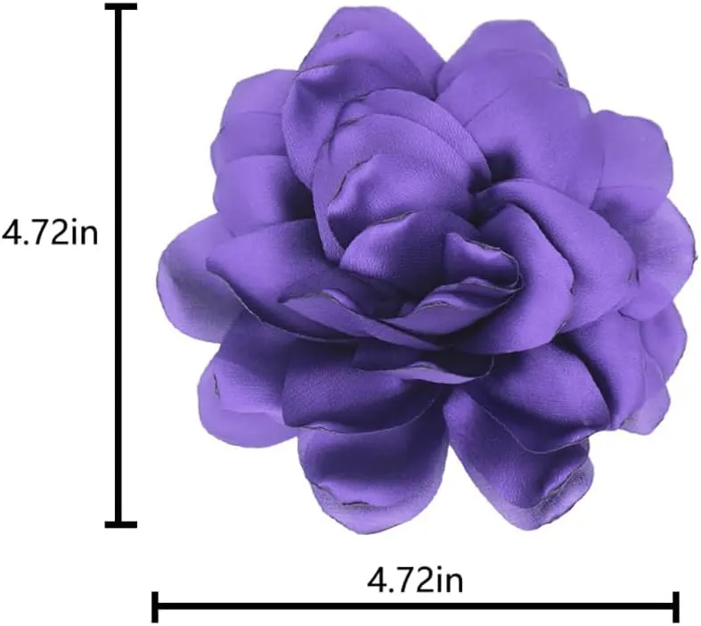 Large Camellia Satin Fabric Flower Brooch Pins Hairpin for Women,ladies.