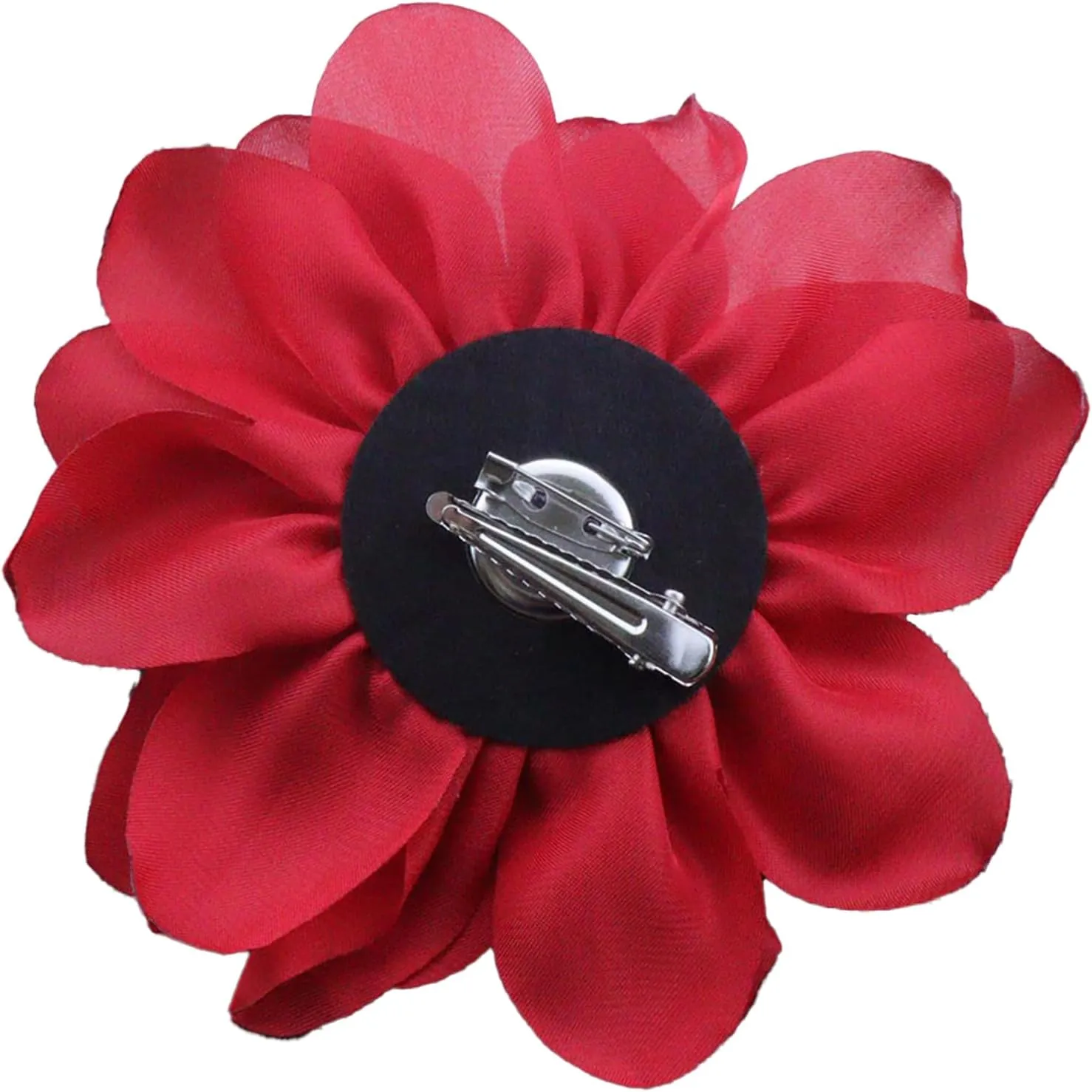 Large Camellia Satin Fabric Flower Brooch Pins Hairpin for Women,ladies.