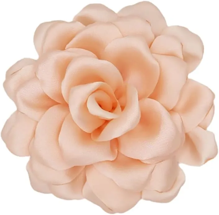 Large Camellia Satin Fabric Flower Brooch Pins Hairpin for Women,ladies.