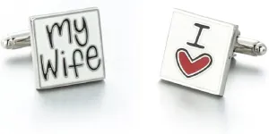 Letter Cufflinks for Men, I Love My Wife Cufflinks, Letters Square Cuff Links, I Love You Shirt Tuxedo Cufflinks, Punk Cufflinks French Cufflinks, Best Man Anniversary Wedding Cufflinks