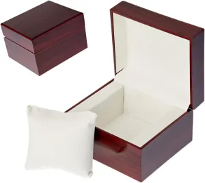 LETURE Wooden Single Watch Cases for Men Women, Wood Wrist Watch Bangle Gift Box with Pillow