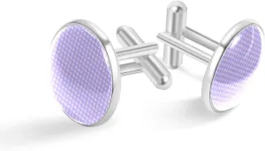 Lilac Plaid Pattern Print Classic Stainless Steel Cufflinks for Mens, Suit Shirt Cuff Links Jewelry Business Wedding Gifts