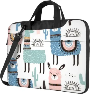 Llama Cute Blackout Practical 13-15.6 Inch Laptop Bag For Man And Women, Computer Messenger Bag, Trendy Shoulder Strap Design
