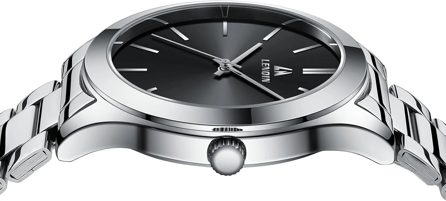 LN LENQIN Mens Watches Waterproof Stainless Steel Watch for Men Analog Quartz Fashion Business Designer Wristwatch