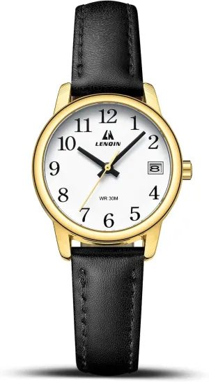 LN LENQIN Womens Watch Analog Quartz Waterproof Ladies Watches for Women with Leather Strap Luminous Easy Reader Dial