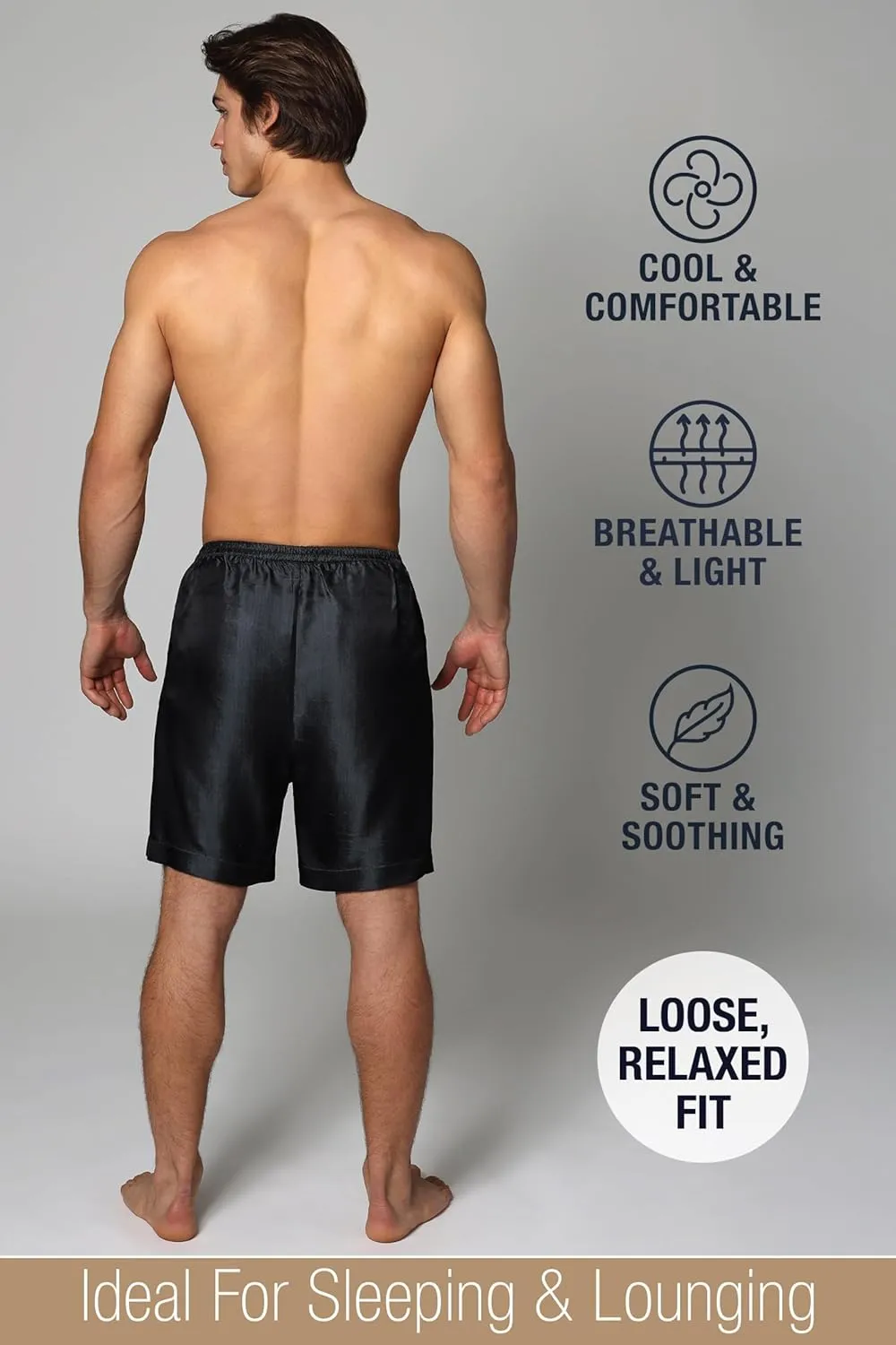Luxury Artisan Silk Boxer Shorts For Men, 27mm Washable Natural Silk