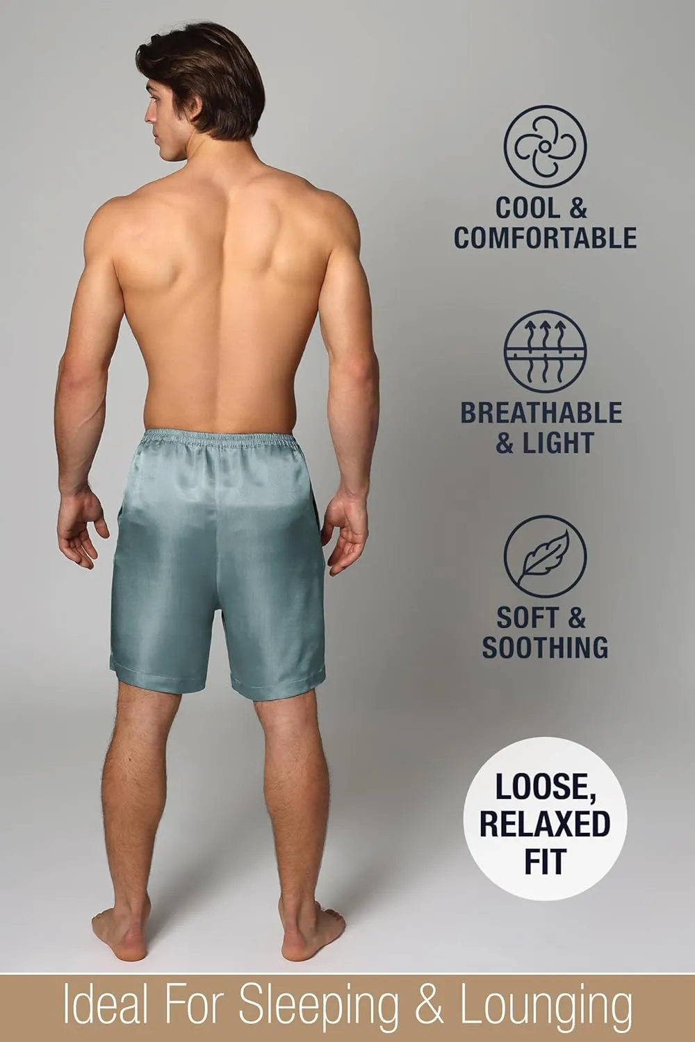 Luxury Artisan Silk Boxer Shorts For Men, 27mm Washable Natural Silk