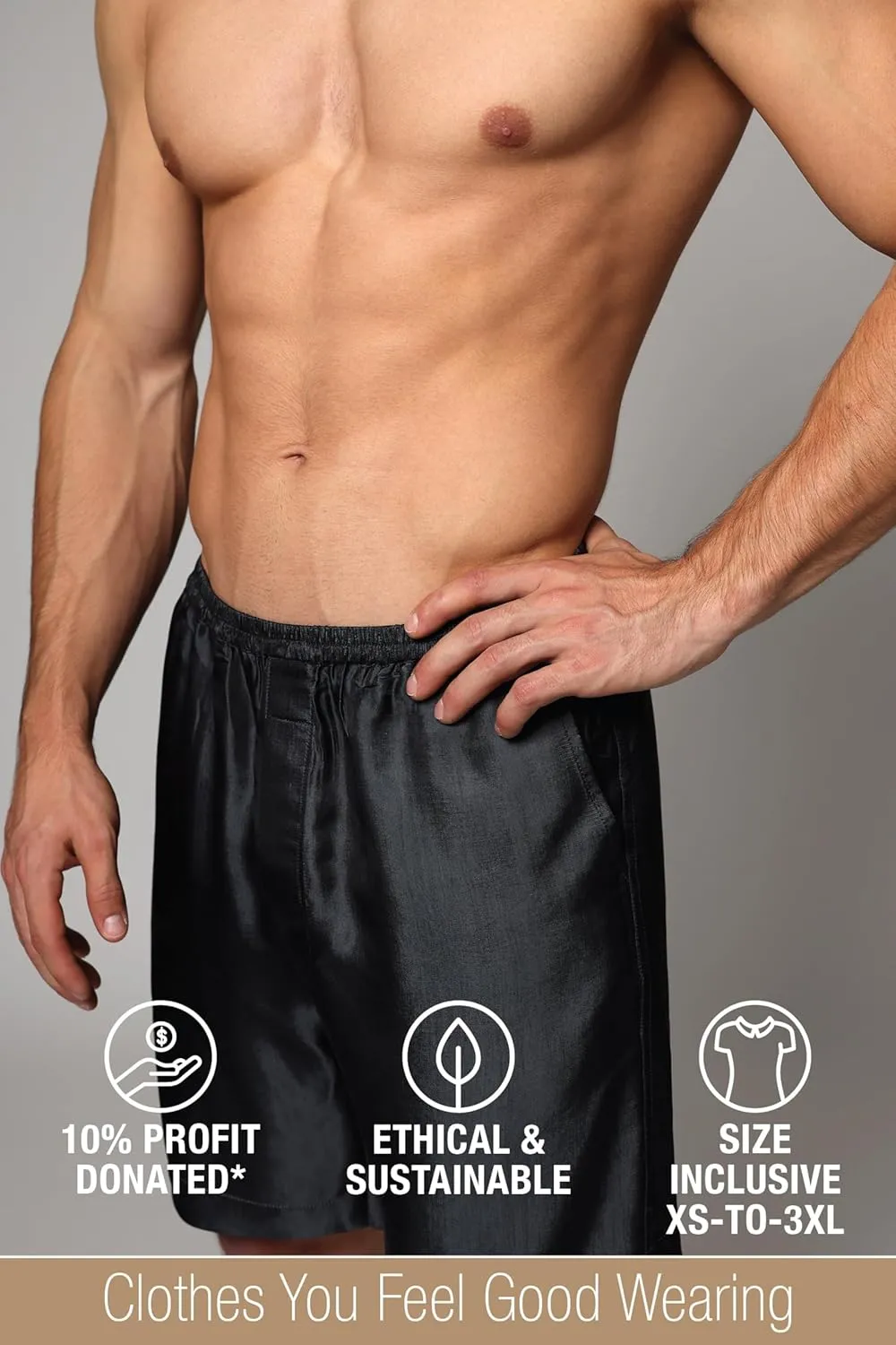 Luxury Artisan Silk Boxer Shorts For Men, 27mm Washable Natural Silk