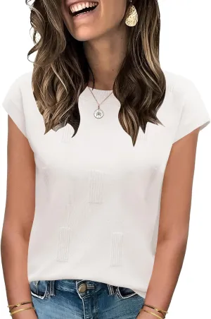 LUYAA Womens Cap Sleeve Sweater Vest Sleeveless Sweater Summer Tops Knit Vest Tank Tops Trendy T Shirt