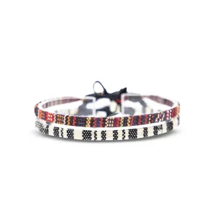 Made by Nami 2 Pcs Surfer Anklet Set Waterproof and Adjustable Braided Anklets for Women and Men Boho Ankle Bracelet Set of 2 for Ethnic Hippie Style (White & Brown)