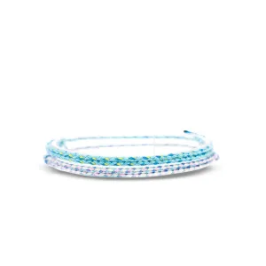 Made by Nami 2 Pcs Wave String Ankle Bracelets for Women Waterproof & Adjustable Thin Braided Anklet Surfer Boho Ankle Bracelet Set of 2 Beach Accessories (Baby Blue Set)