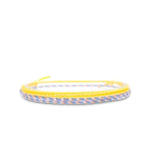 Made by Nami 2 Pcs Wave String Ankle Bracelets for Women Waterproof & Adjustable Thin Braided Anklet Surfer Boho Ankle Bracelet Set of 2 Beach Accessories (Lilac & Lemon)