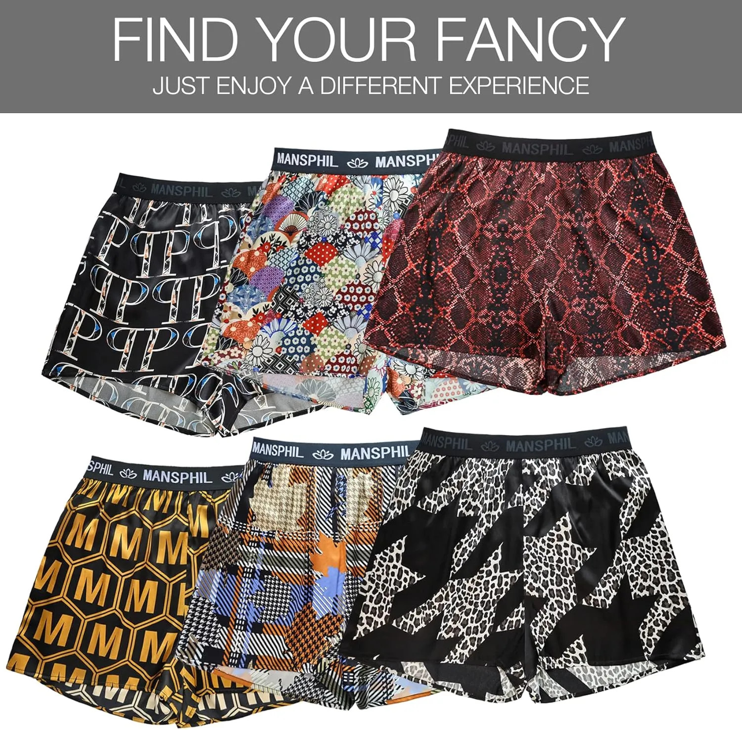 MANSPHIL Silk Boxer Shorts for Men, Grade 6A 100% Mulberry Silk