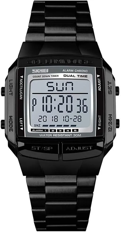 MASTOP Mens Digital Watch Sports Alarm Stopwatch Business Watches Square Waterproof Men's Wrist Watches
