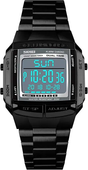 MASTOP Mens Digital Watch Sports Alarm Stopwatch Business Watches Square Waterproof Men's Wrist Watches