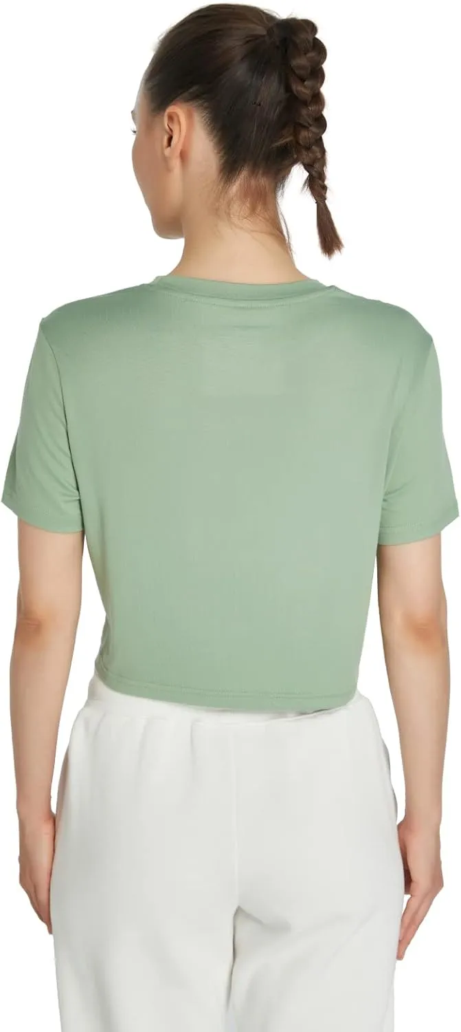 MAX ALLIE Women's Ultra Soft Cropped T Shirt Crew Neck Tees Casual Loose Fit Basic Lightweight
