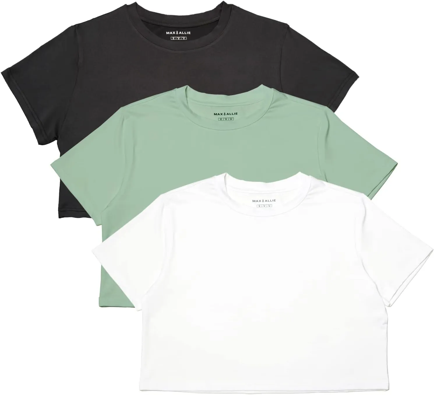 MAX ALLIE Women's Ultra Soft Cropped T Shirt Crew Neck Tees Casual Loose Fit Basic Lightweight