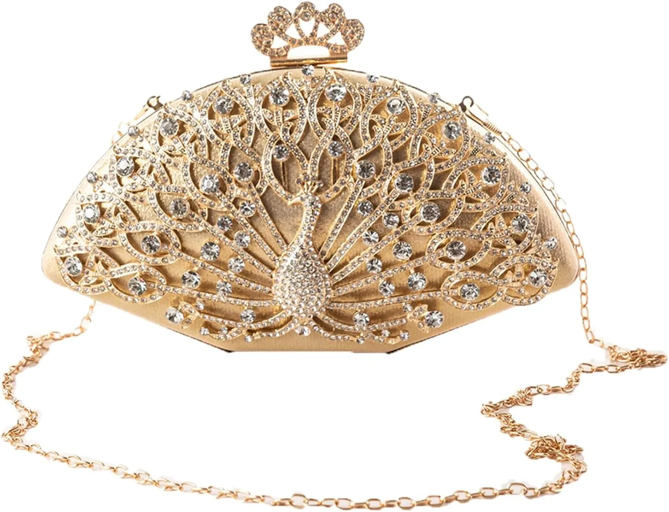 meilun Peacock Rhinestone Crystal Prom Evening Clutch Bag Sparkly Wedding Cocktail Party Handbags for Women