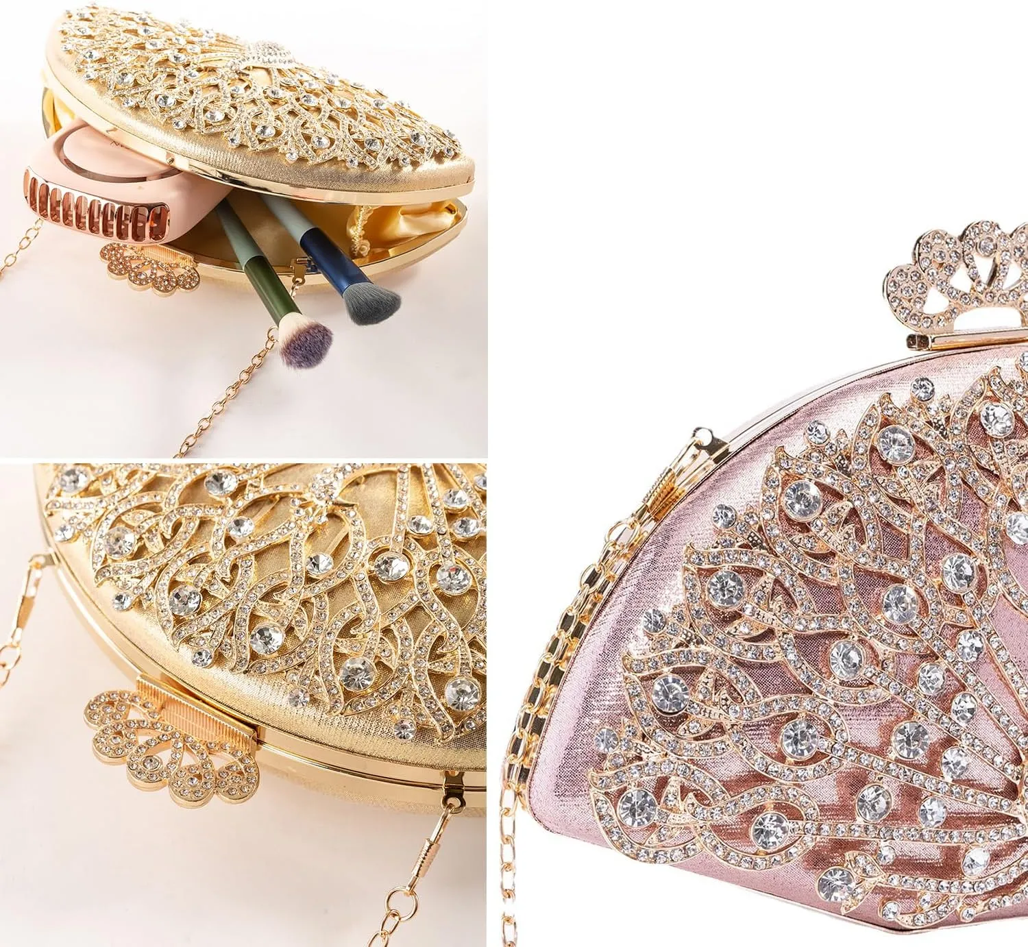 meilun Peacock Rhinestone Crystal Prom Evening Clutch Bag Sparkly Wedding Cocktail Party Handbags for Women