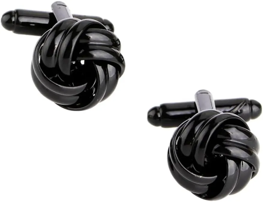 Men's Black Cufflinks Cuffpins Business Suit Shirt Pins for Men Wedding Cuff Links