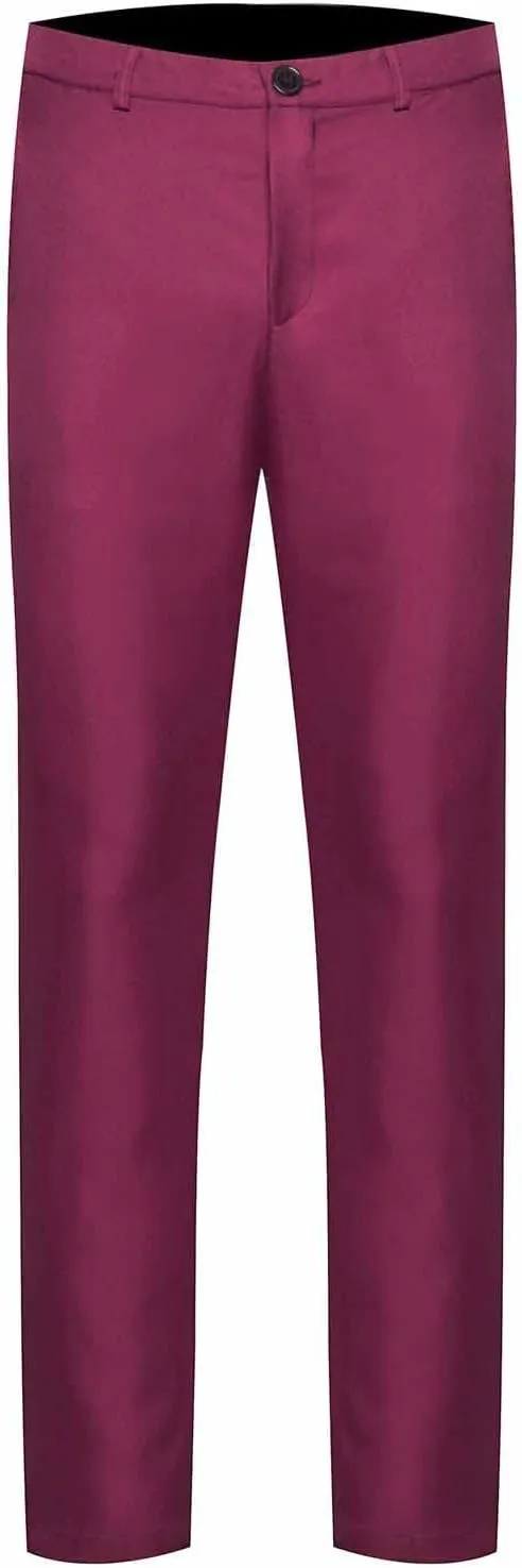 Men's Casual Pant Slim Fit Elastic Waistband Lightweight Comfortable Business Work Versatile Relaxed Flat Front Office