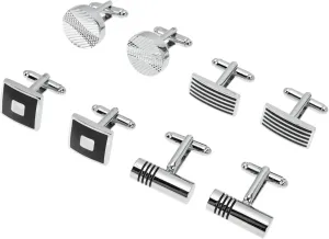 Mens Cufflinks 4 Pairs of Fashionable Suit Cufflinks for Dad Boyfriend