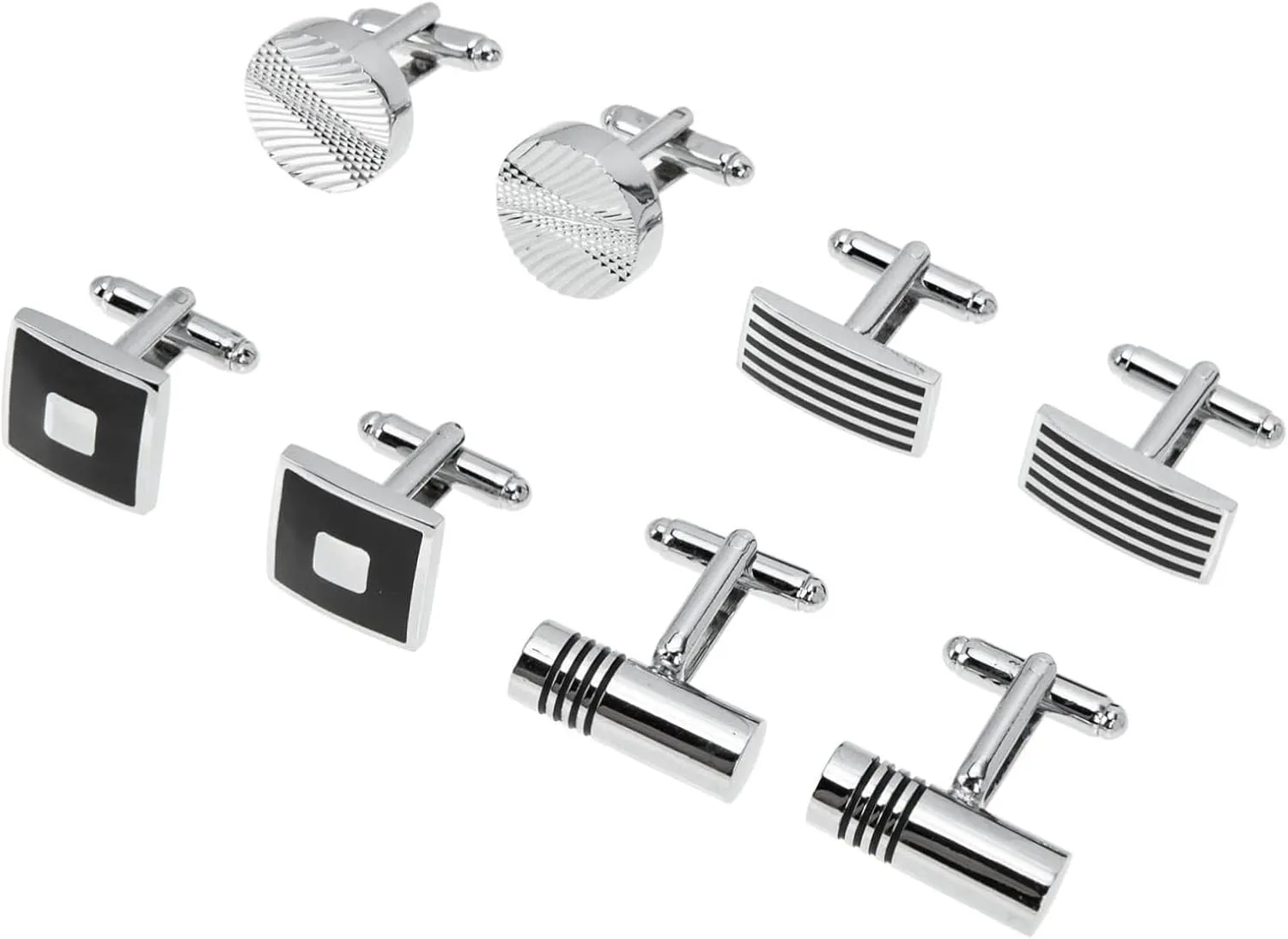Mens Cufflinks 4 Pairs of Fashionable Suit Cufflinks for Dad Boyfriend