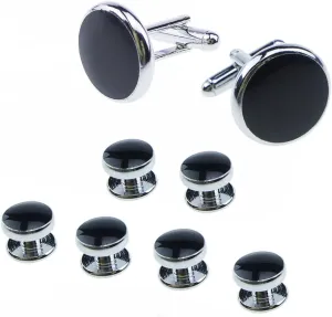 Men's Cufflinks and Tie Clips Set Cufflinks for Men 8pcs Mens and Studs Set Oil Drip Design